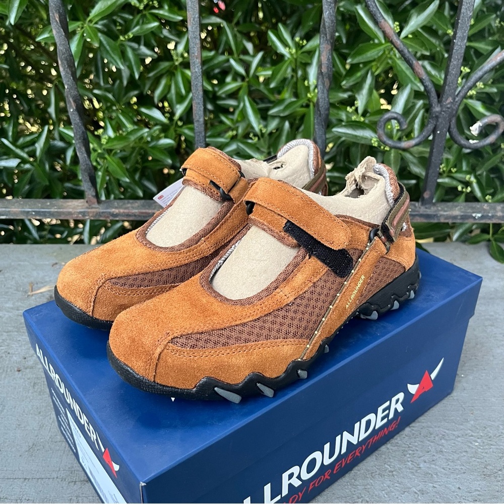 Mephisto Orange Suede Shoes, Mesh Details